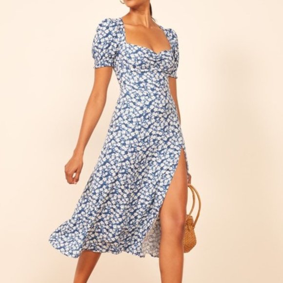 Reformation Dresses & Skirts - New Reformation Lacey Dress Raquel Blue Floral